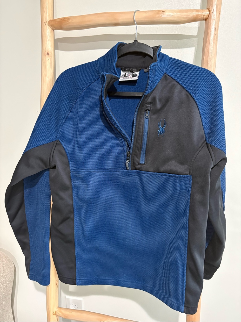 Spyder Blue and Black Half-Zip Performance Jacket